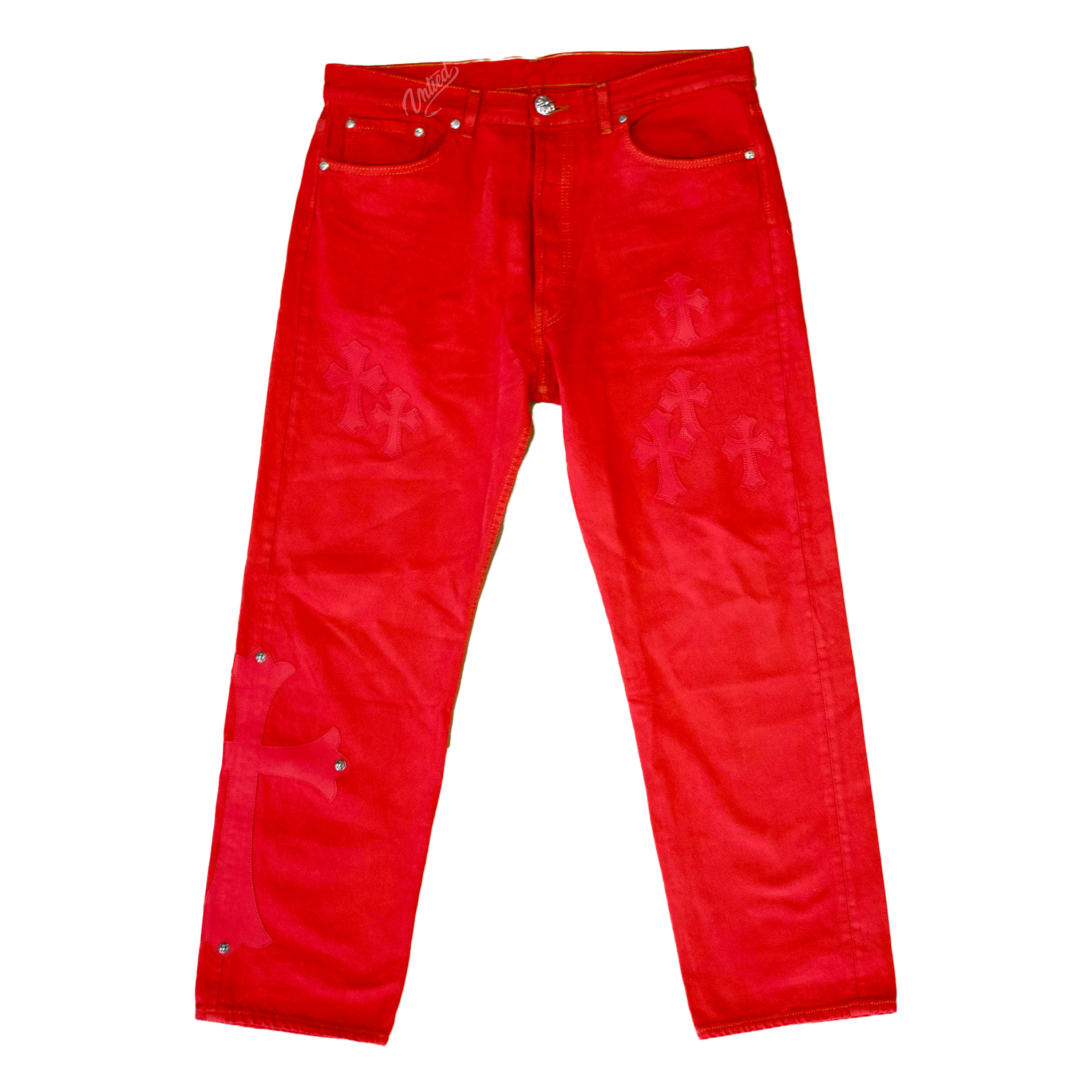 Chrome Hearts Multicolor Cross Patch Chino Pants Black/Red/Blue/Black