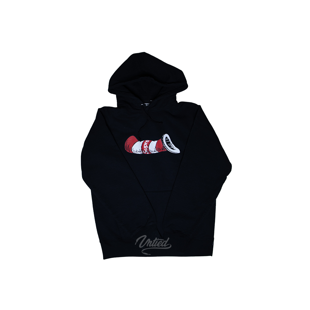Supreme cat in the hat hooded sweatshirt black hotsell
