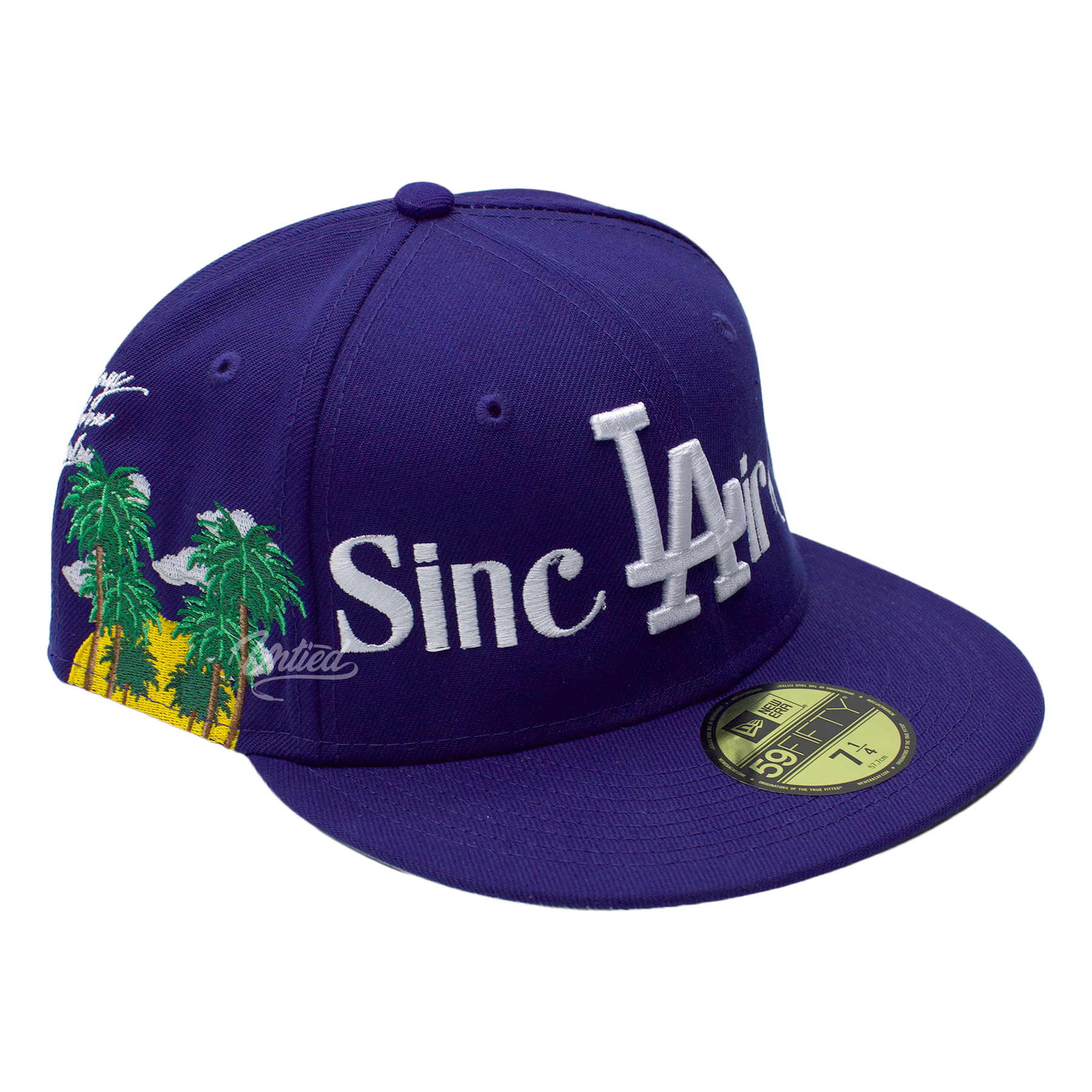 Sinclair New Era Baseball Fitted Cap "LA Blue/White (Embroidered Panel)"
