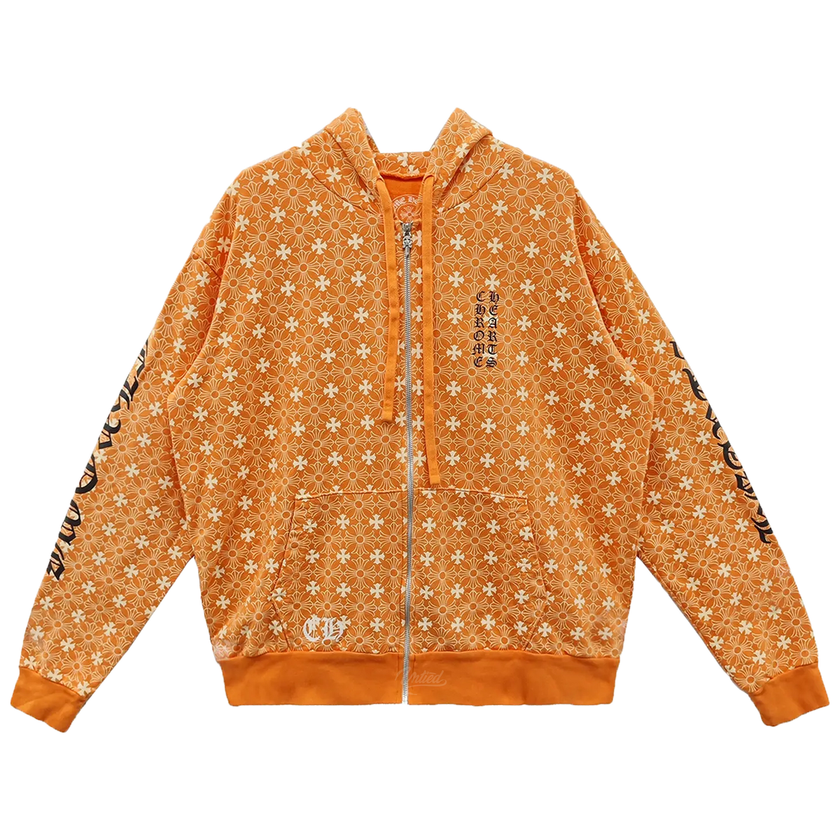 Chrome Hearts Horseshoe Zip Up Hoodie "Motif Orange"