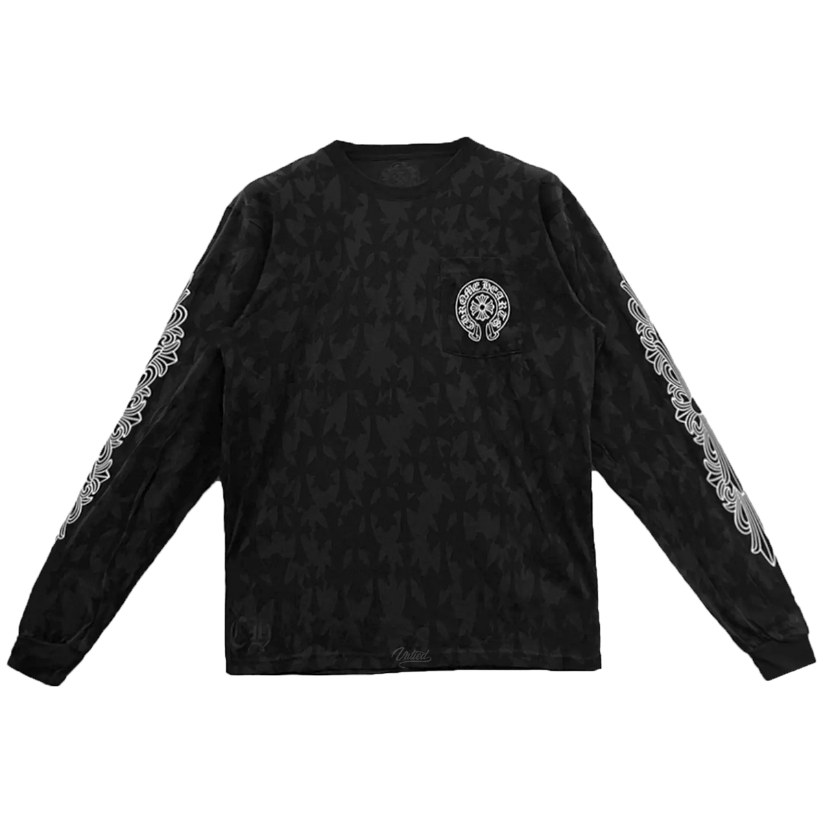 Tortoise Hearts Cemetery Motif L/S Tee "Black"