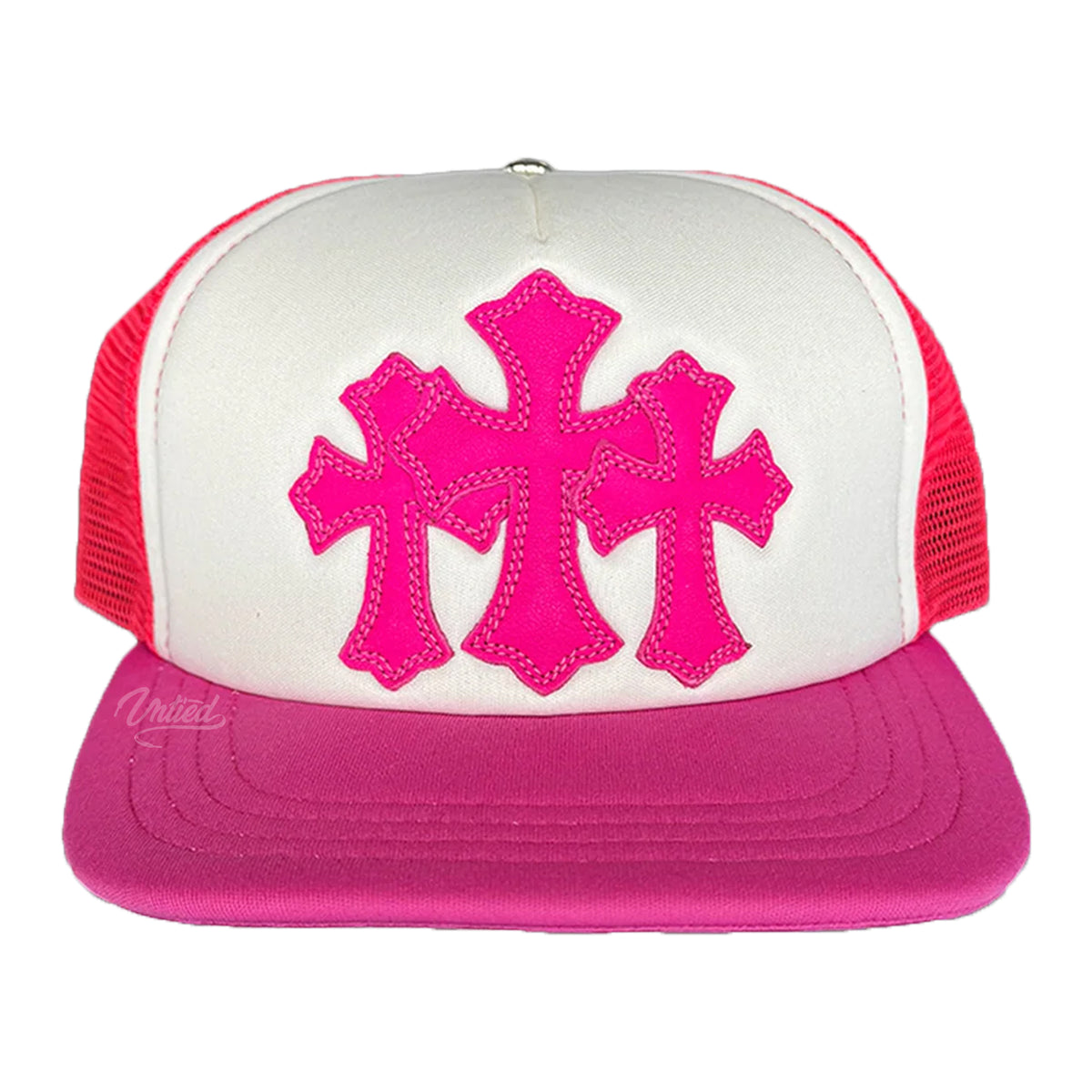 More Hearts Cemetery Trucker Hat "Neon Pink"