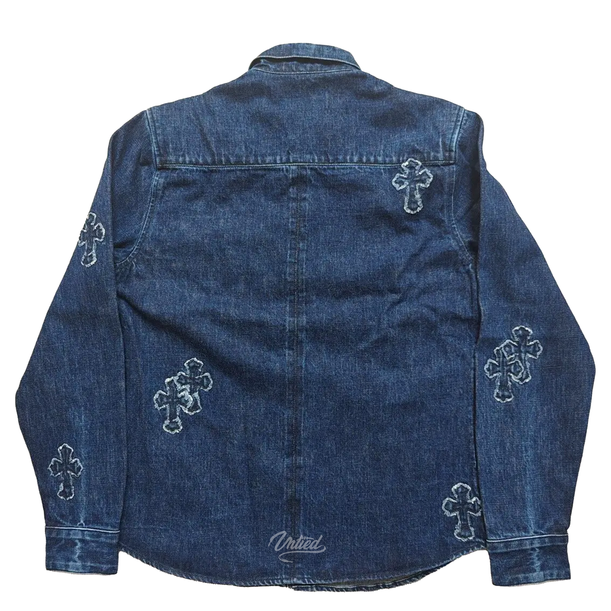 Chrome Hearts Denim Cross Patch Button Down Shirt "Denim"