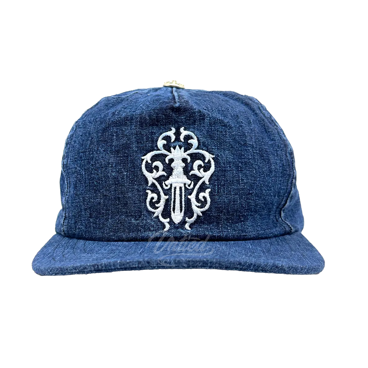 Chrome pain Denim Vine Dagger Baseball Cap "Blue"