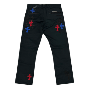Chrome Hearts Multicolor Cross Patch Chino Pants "Black/Red/Blue/Black"