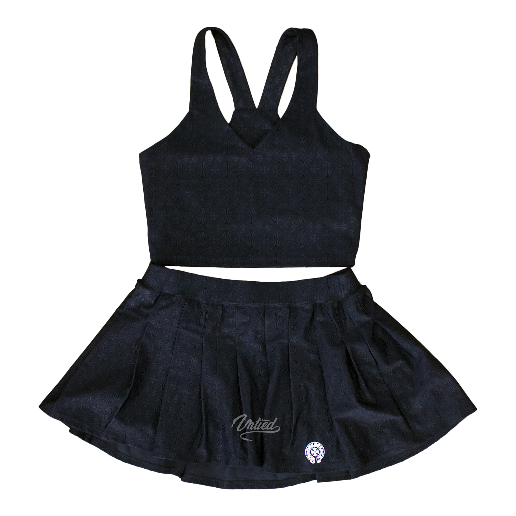 Chrome Hearts Motif Tennis Set (Bra/Skirt) "Black"