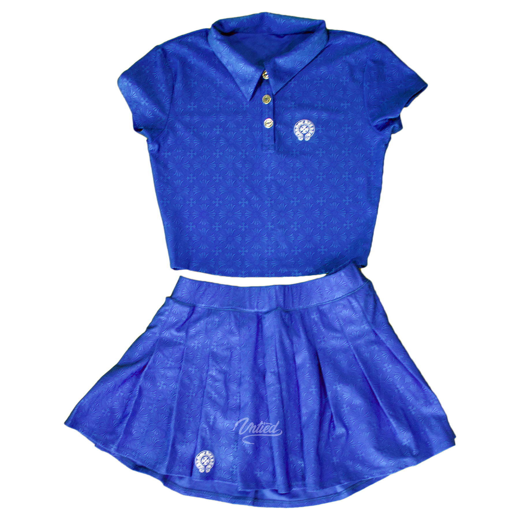 Chrome Hearts Motif Tennis Set (Polo and Skirt) "Blue"