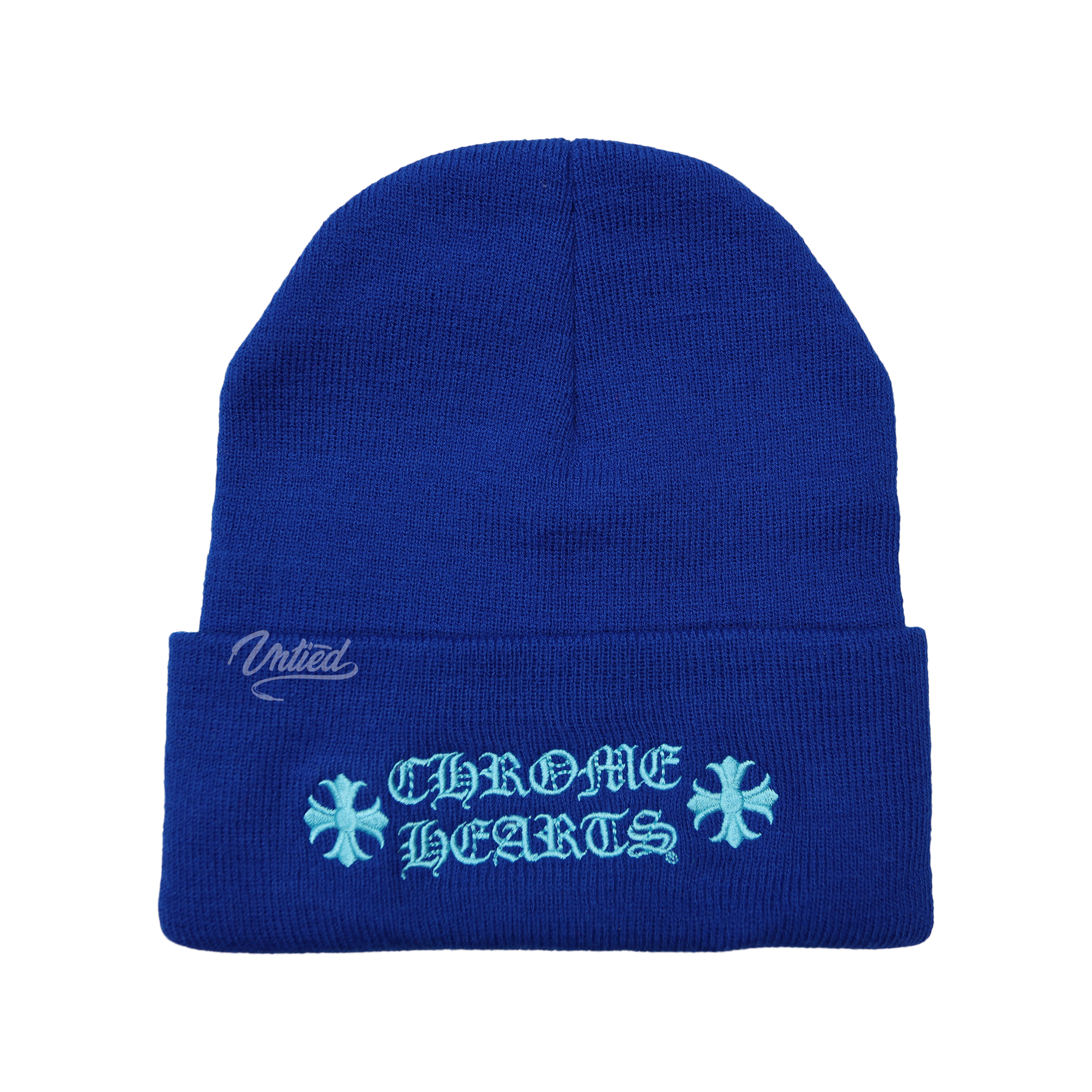 Chrome Hearts Logo Beanie "Navy/Light Blue"