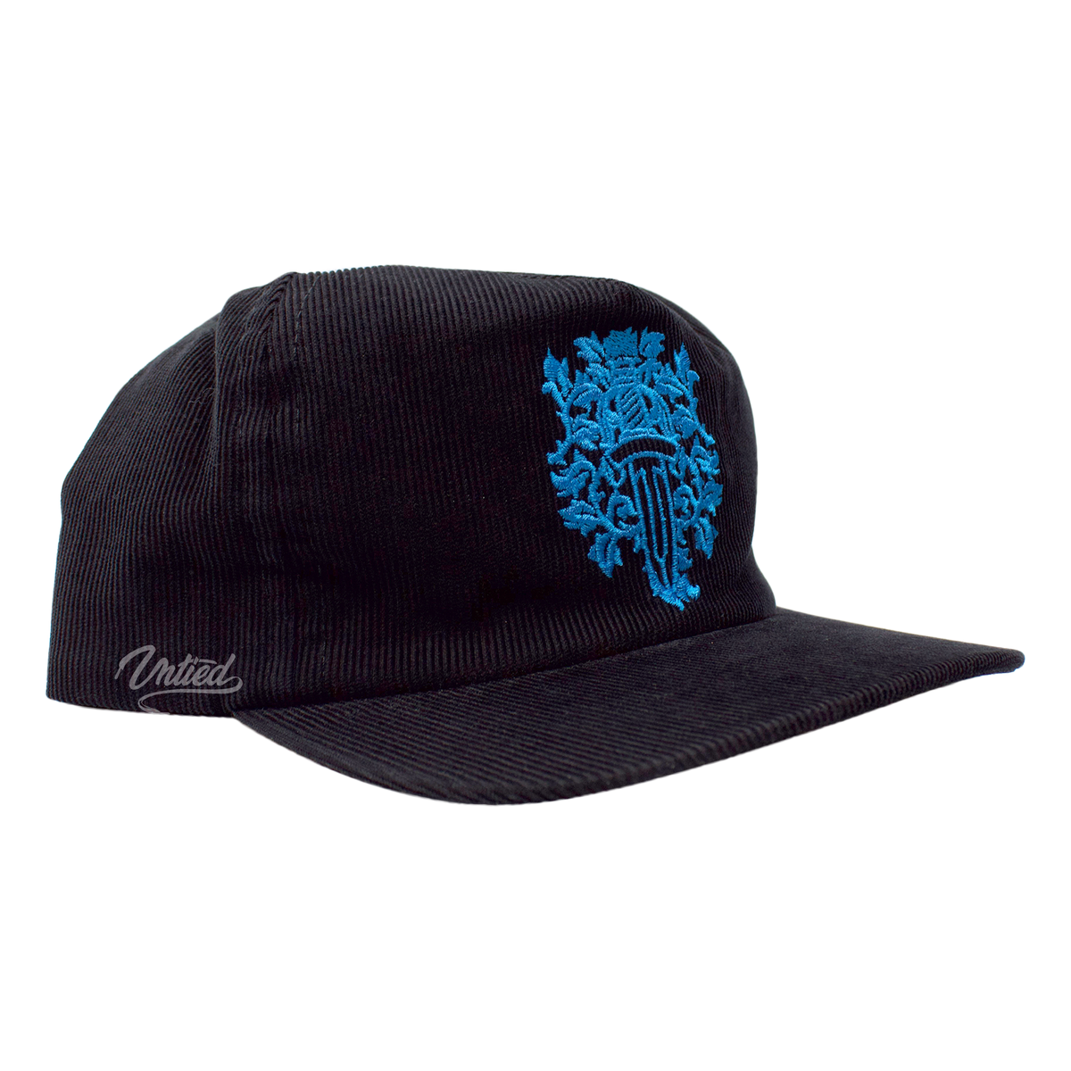 Chrome Hearts Corduroy Vine Dagger Baseball Cap "Black/Blue"