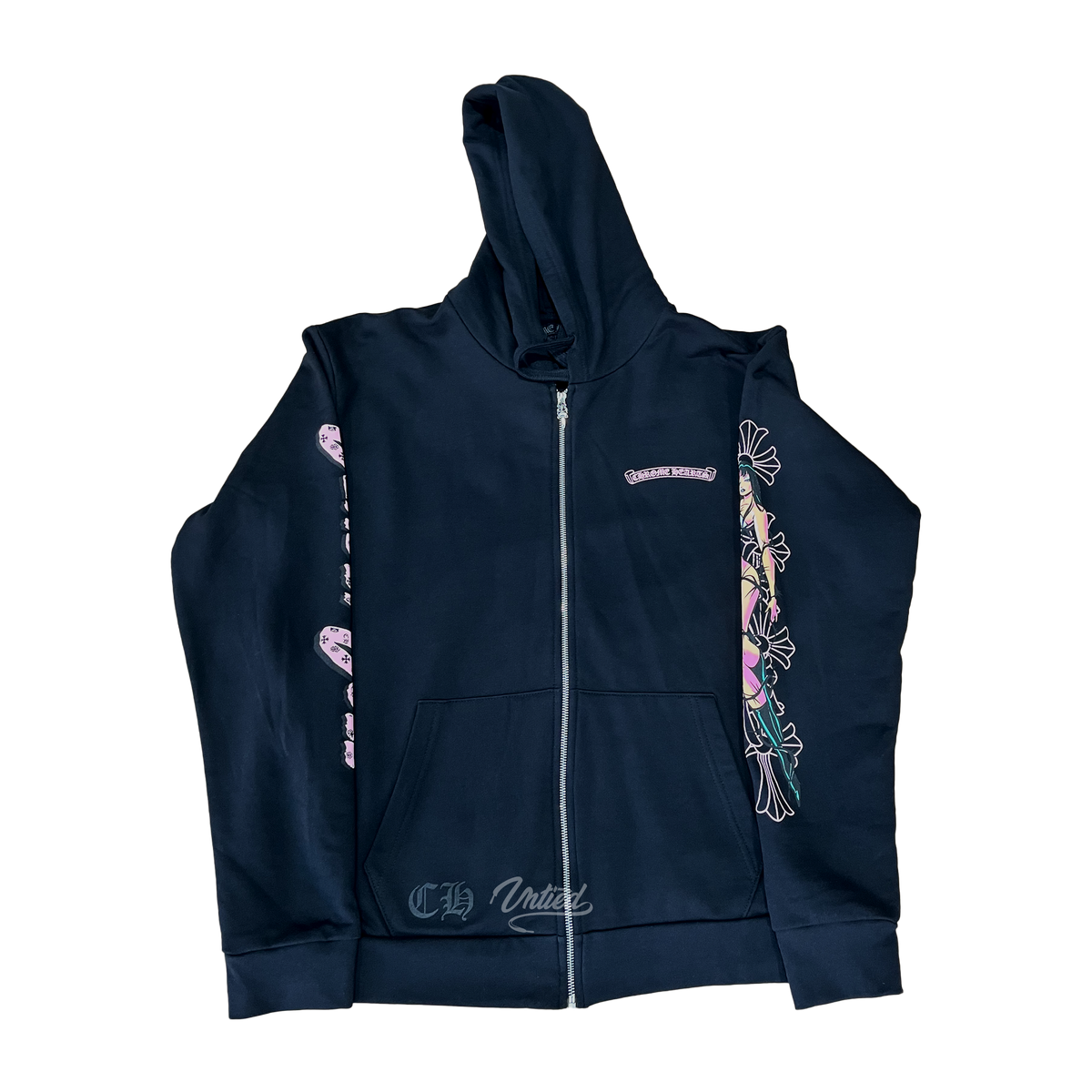 Chrome Hearts Deadly Doll Cemetery Cross Zip Up "Black/Pink"