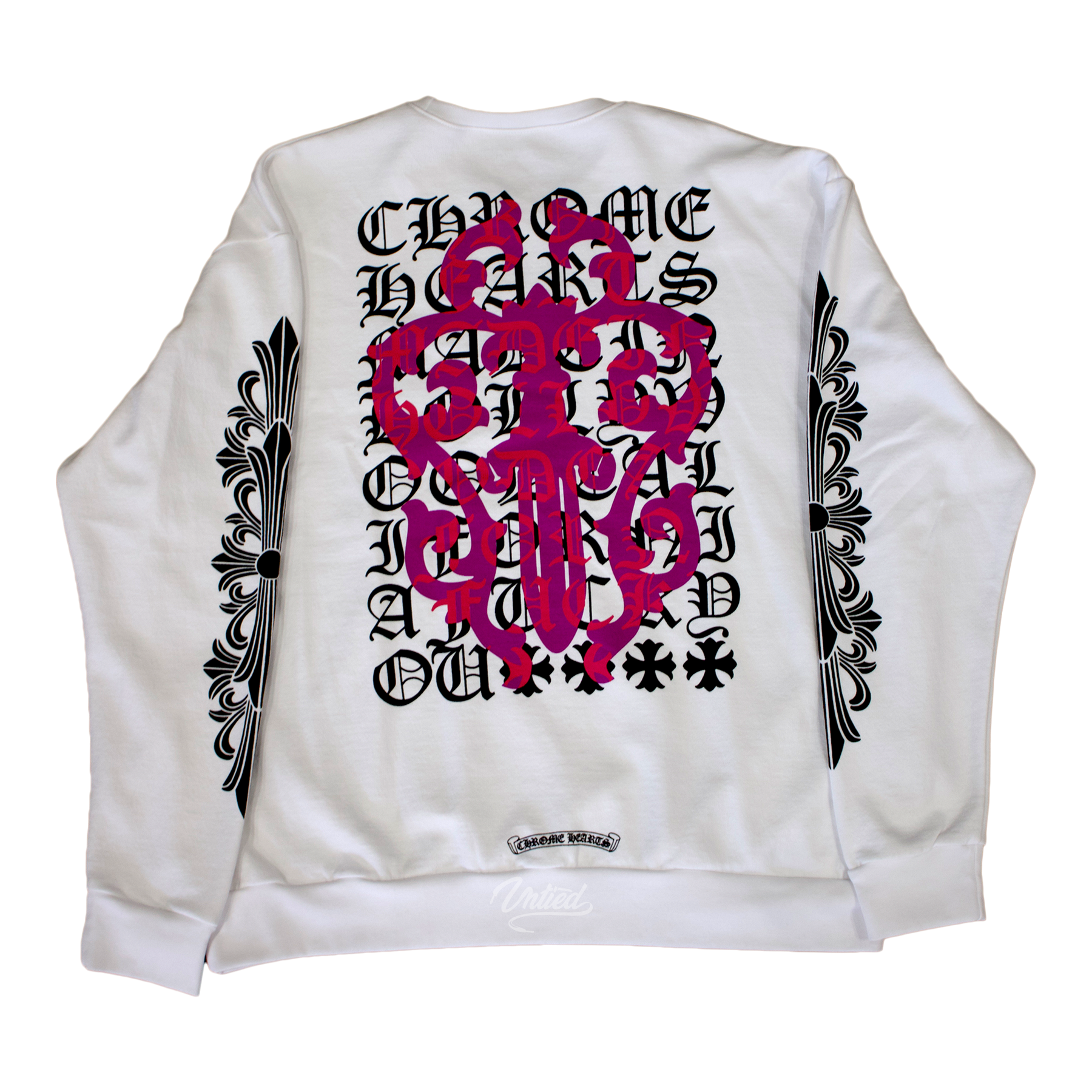 Chrome Hearts Eyechart Dagger Crewneck "White/Purple/Pink"