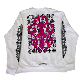 Chrome Hearts Eyechart Dagger Crewneck "White/Purple/Pink"