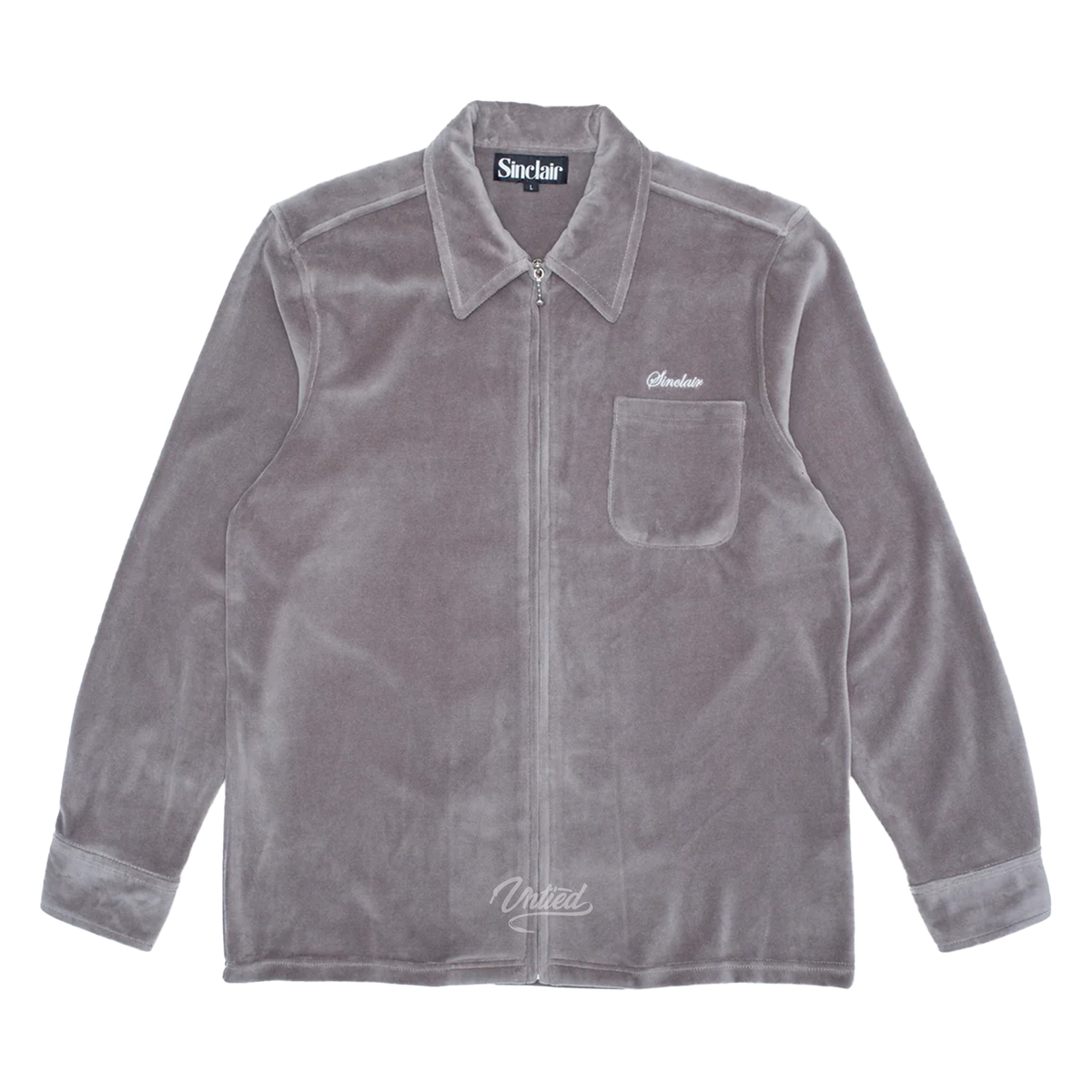Sinclair Velour Zip Shirt "Slate"