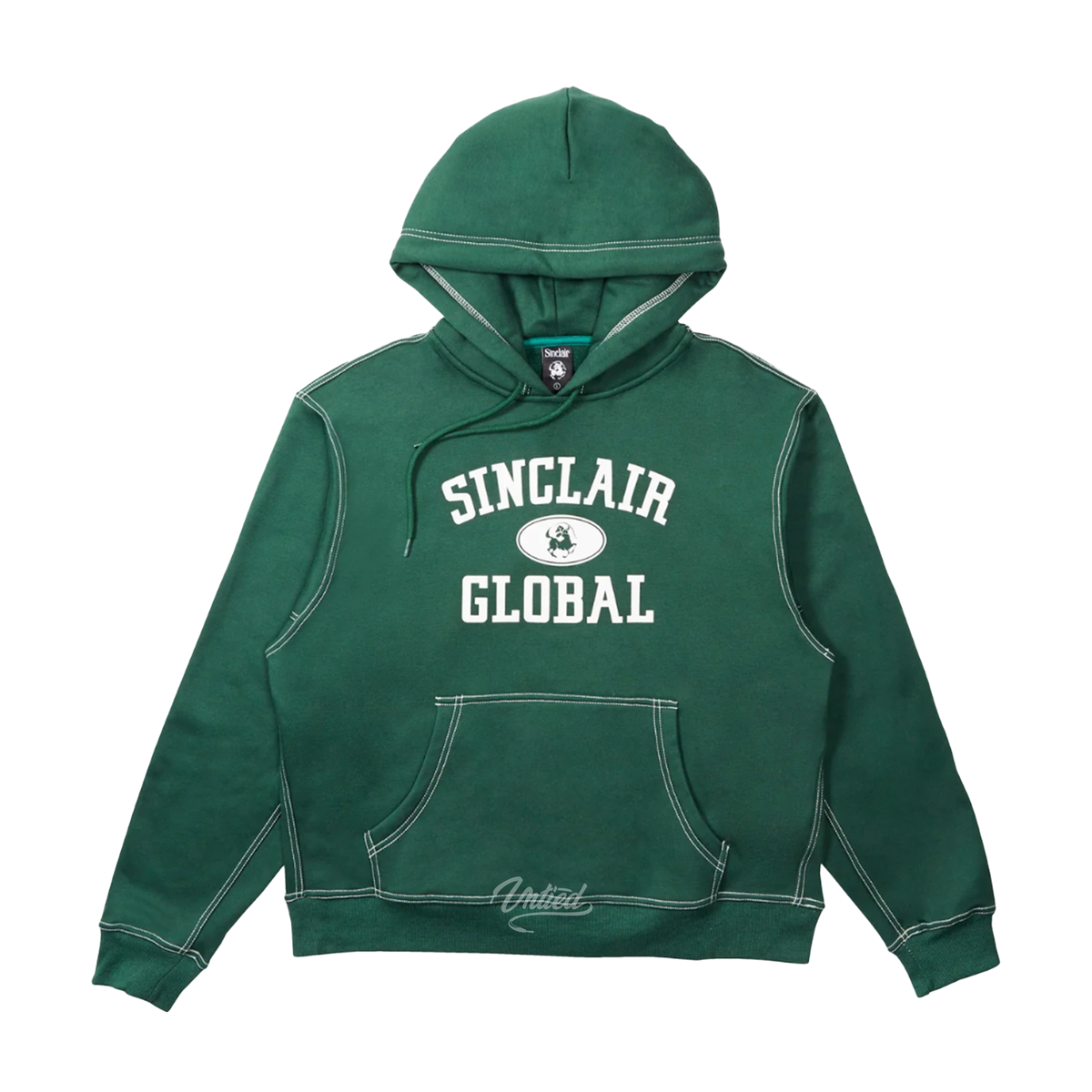 Sinclair Contrast Stitch Athletic Hoodie "Forest Green"