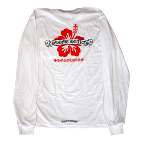 Chrome Hearts Honolulu Floral Pocket Crew L/S Tee "White/Red"