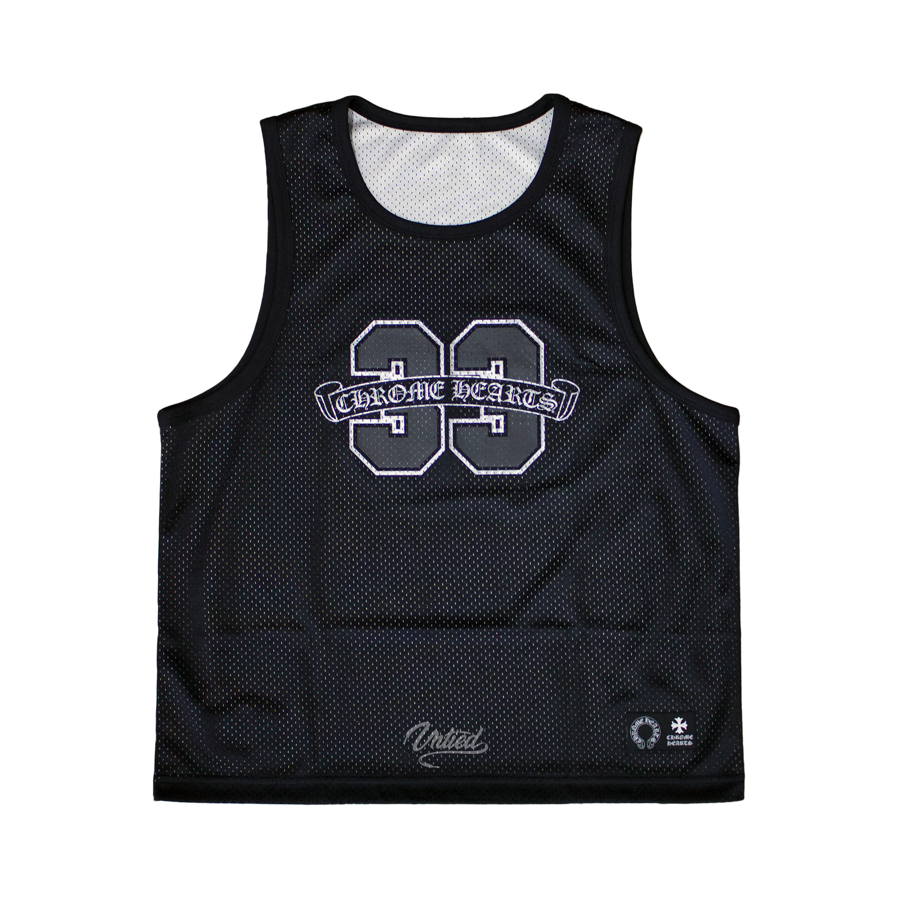 Chrome Hearts Reversible Mesh Basketball Jersey "Black/Silver"