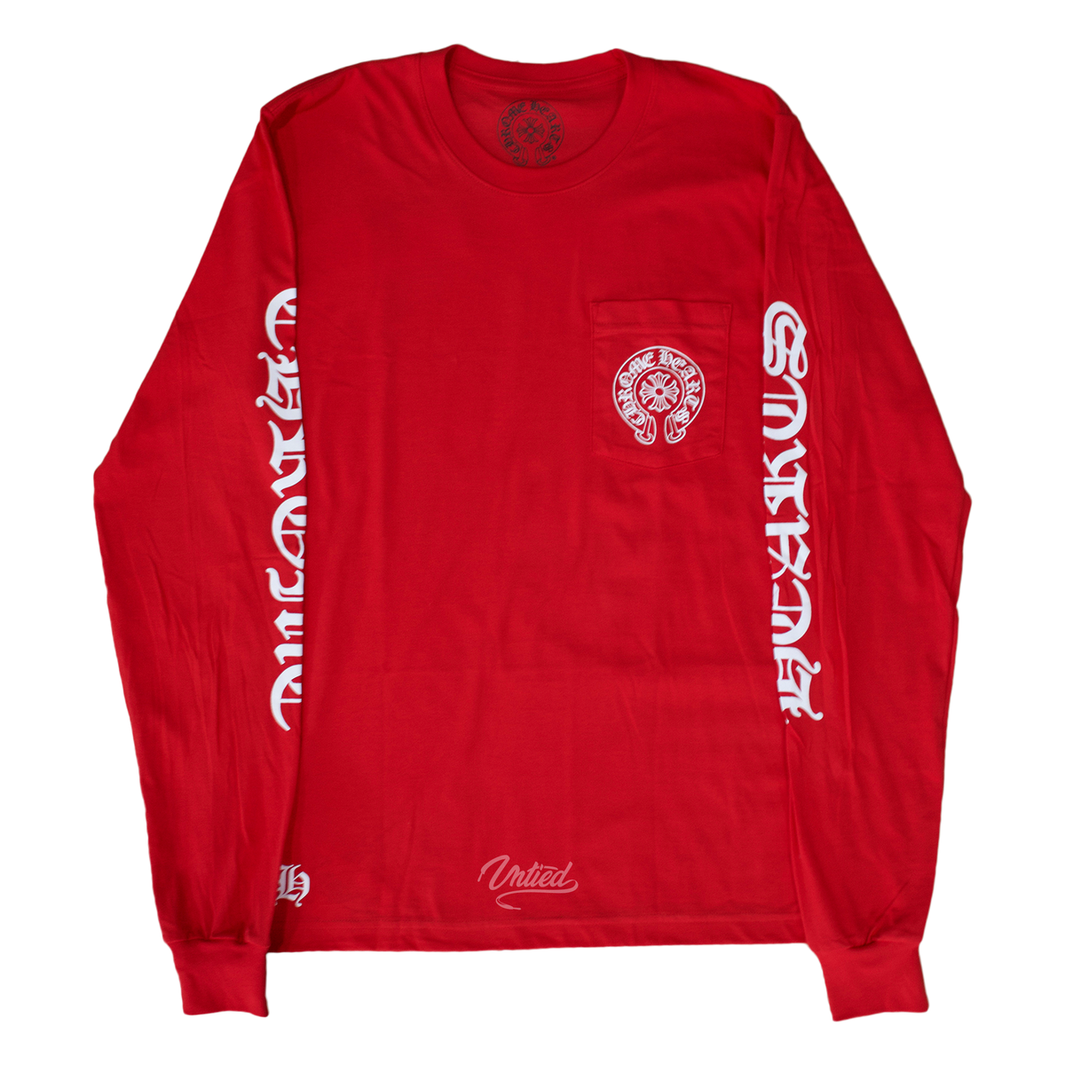 Chrome Hearts Scroll Logo L/S Tee "Red"