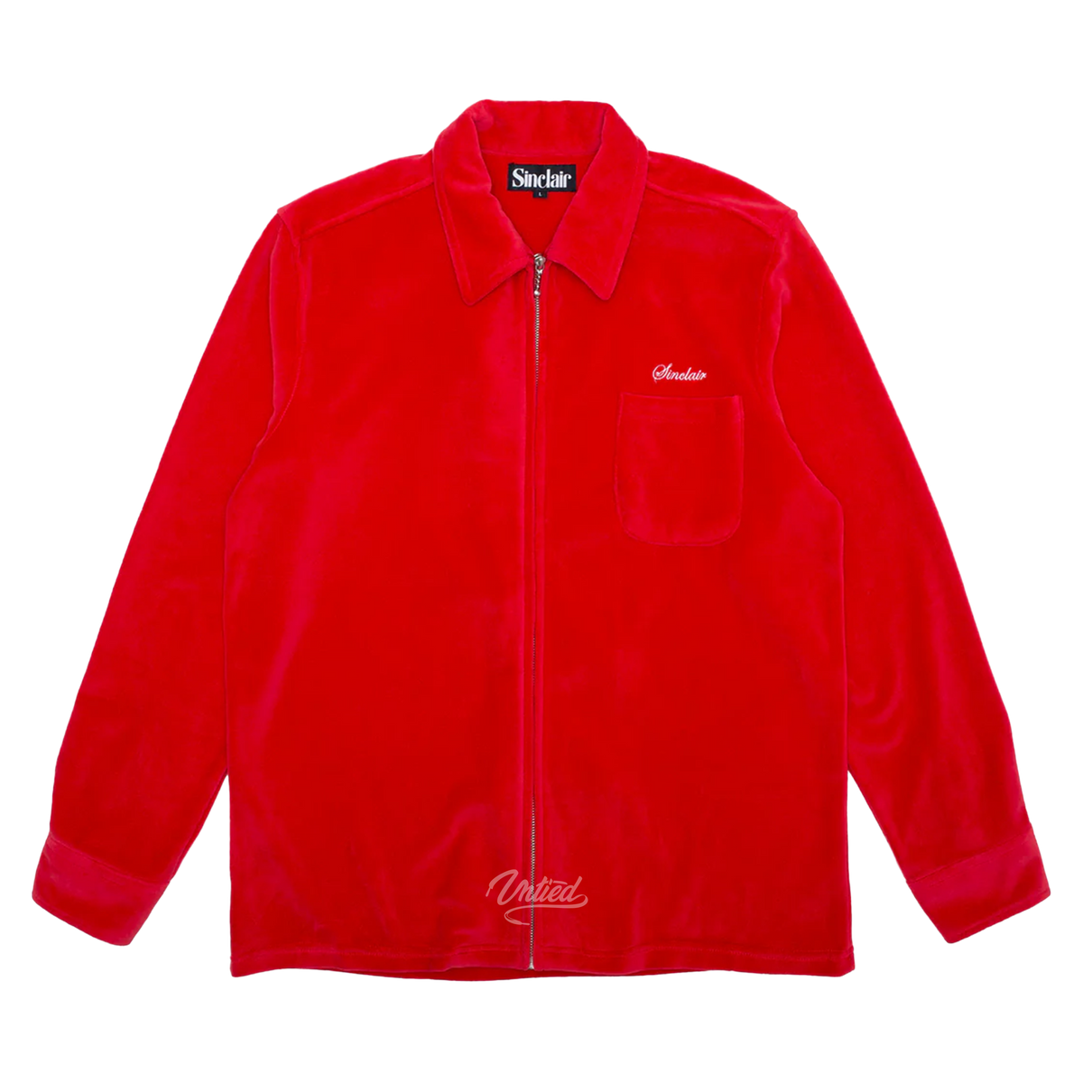 Sinclair Velour Zip Shirt "Red"