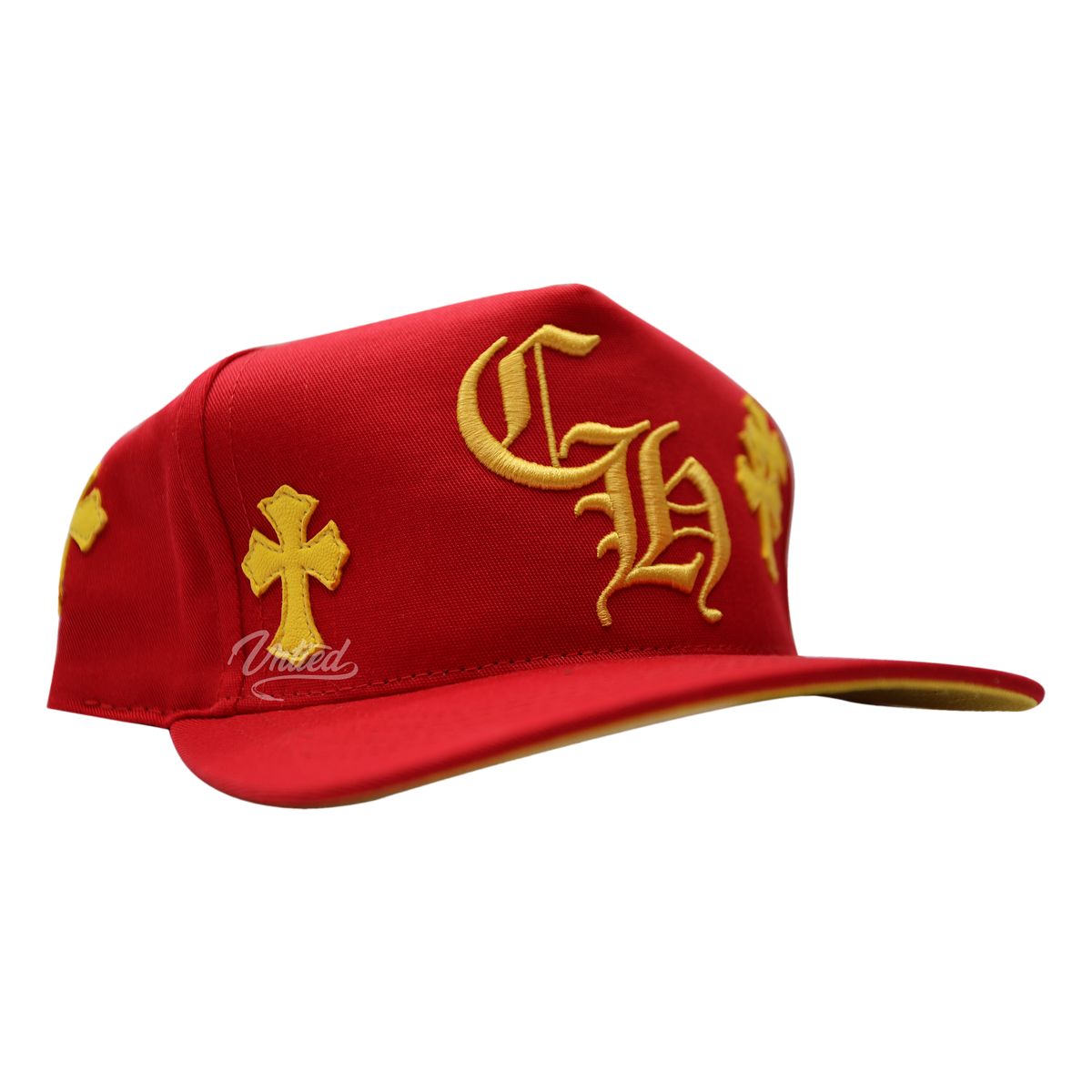 Chrome Hearts Cross Patch Baseball Hat "Red/Yellow"