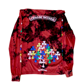 Chrome Hearts Multi Cross Scroll L/S "Red Tie Dye"