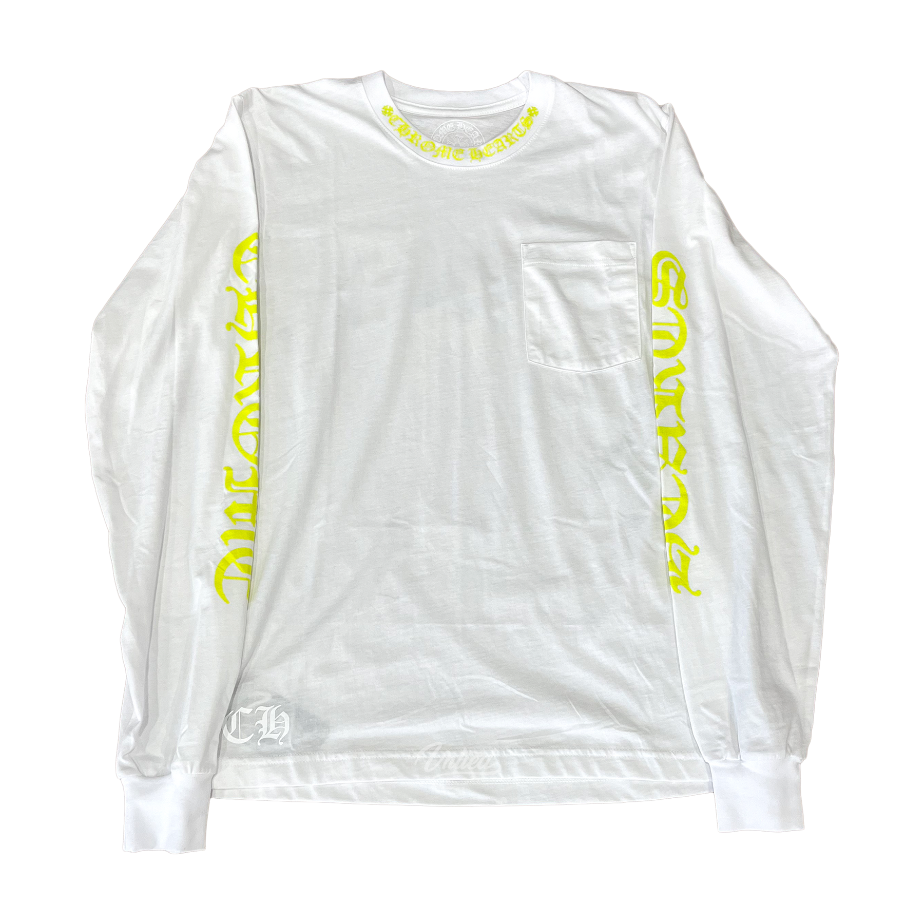 Chrome Hearts Collar L/S Tee "White/Pale Yellow"