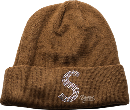 Supreme Swarovski S Logo Beanie "Brown"