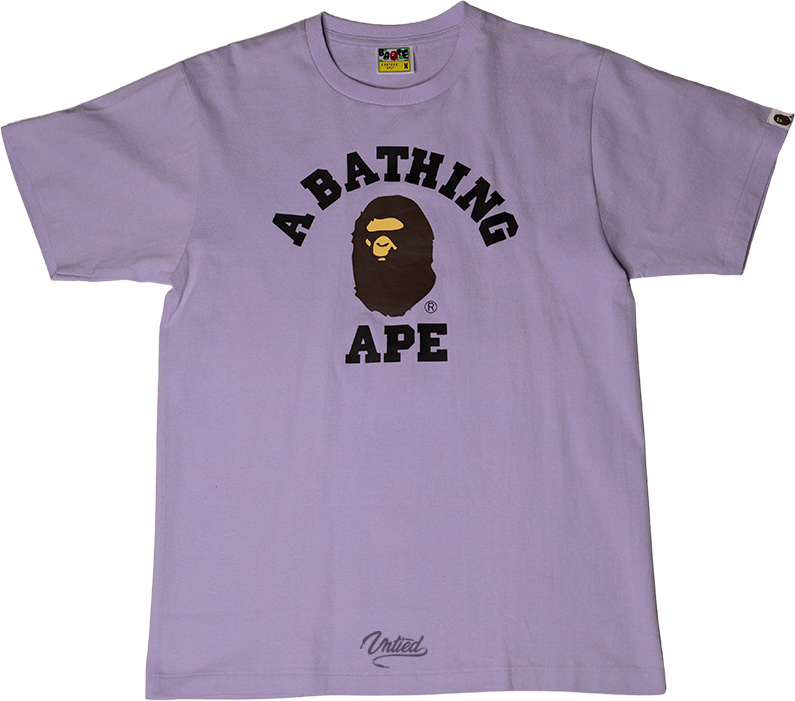 A Bathing Ape Classic College Logo Tee "Purple"