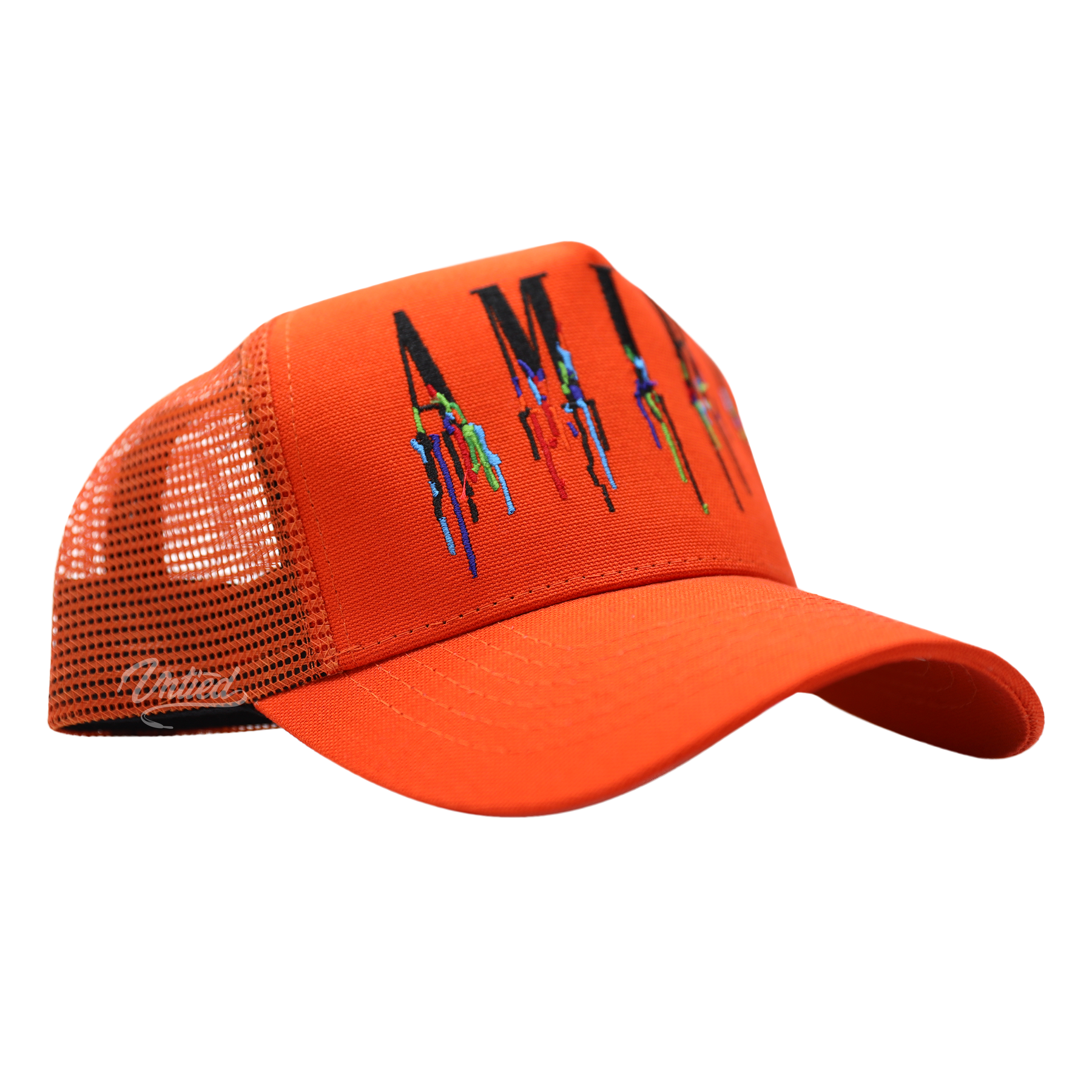 Paint Drip Core Logo Trucker Hat Orange