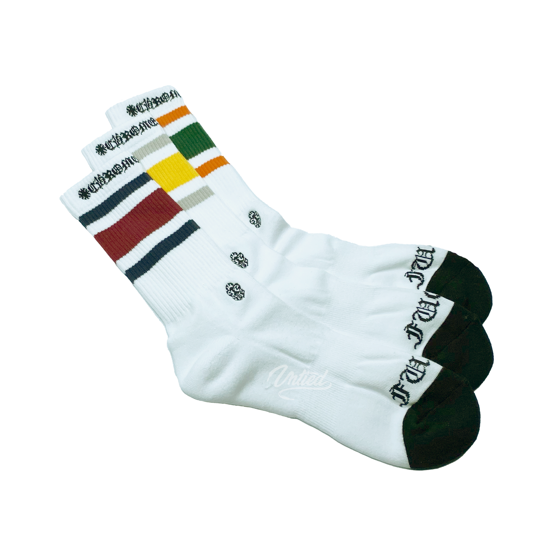 Chrome Hearts Stripe Socks 3 Pack "White"