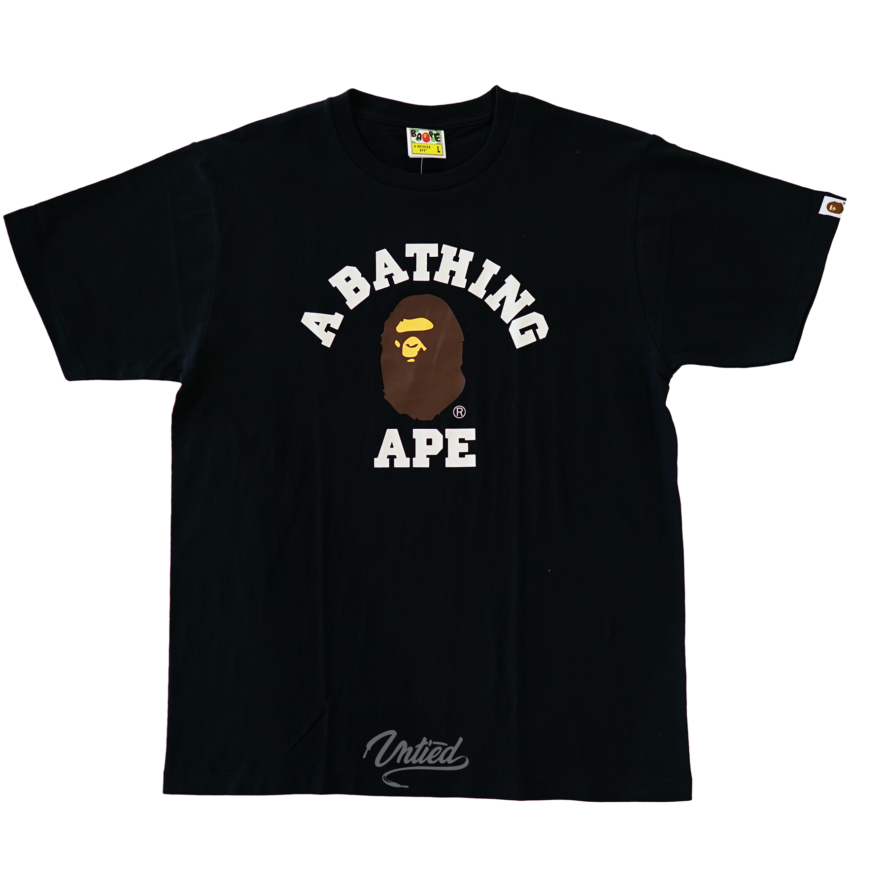 A Bathing Ape Classic College Logo Tee "Black" - Untied LA