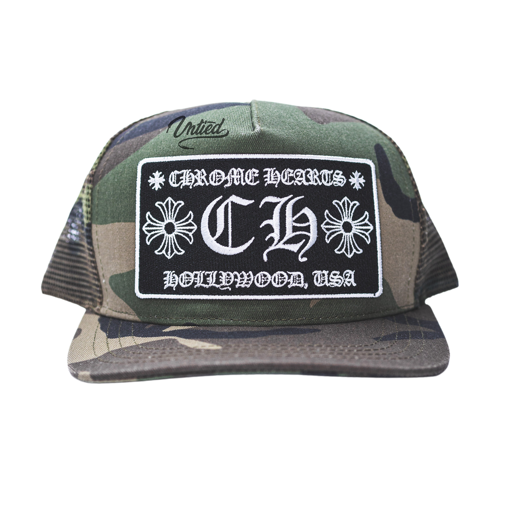 Chrome Hearts Tri-Cross Camo/Orange Trucker Hat – Iridium Clothing Co