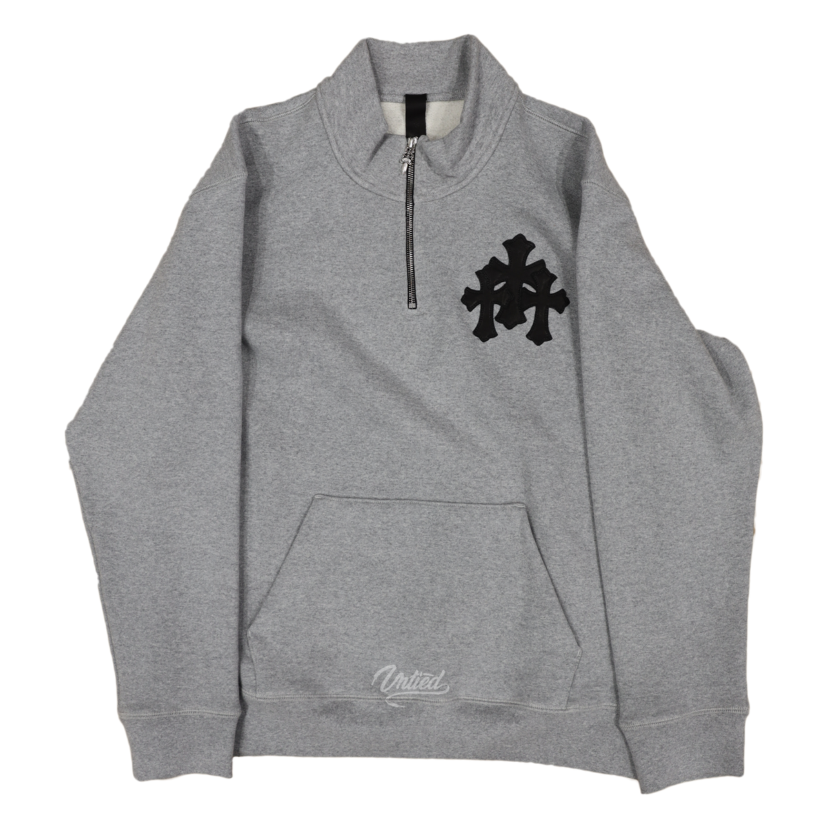 Chrome Hearts Cemetery Patches Quarter Zip Grey
