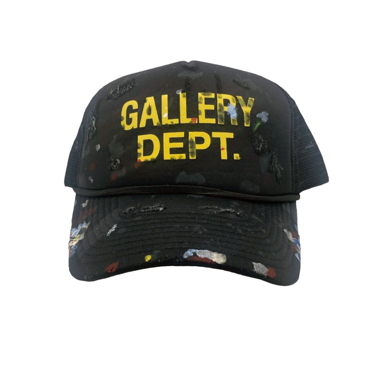Gallery Dept. Painted And Distressed Trucker Hat "Black"